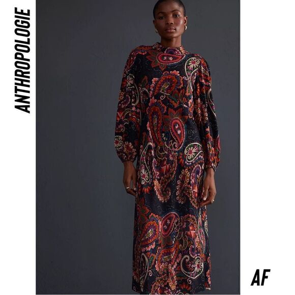 ANTHROPOLOGIE BY KACHEL PAISLEY PRINT MAXI DRESS NEW MEDIUM - Picture 8 of 12